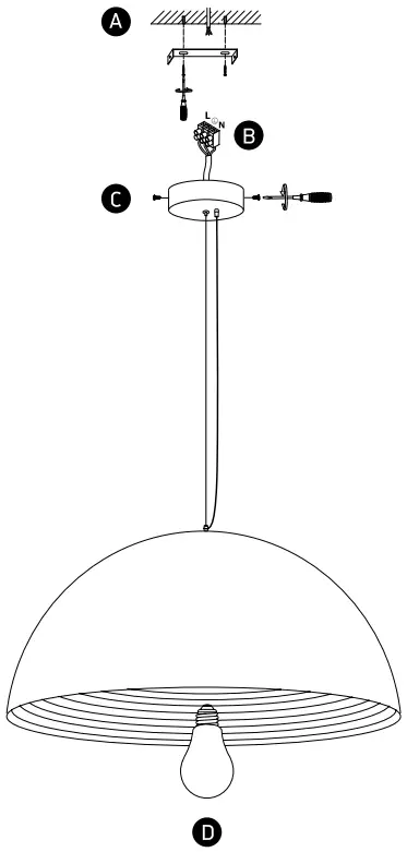 one LIGHT 63022A Bowl Shade Pendant Lamp - Overview