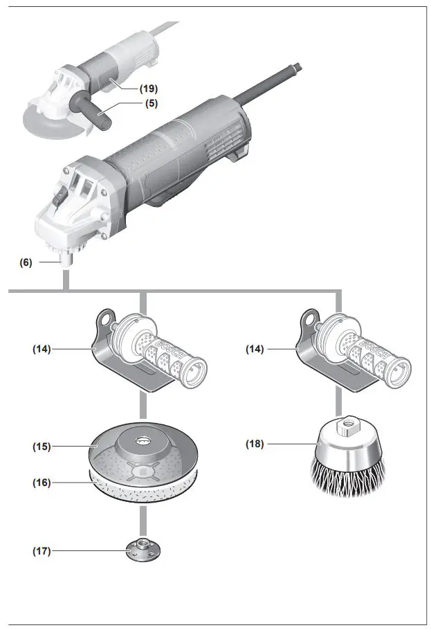 BOSCH GWS Professional 9-100 P Angle Grinder Instructions - Product Overview