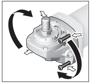 BOSCH GWS Professional 9-100 P Angle Grinder Instructions - Rotating the machine head