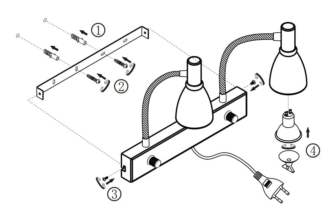 LAMPEHUSET Emil wall Nova Life Black 2 lights 1