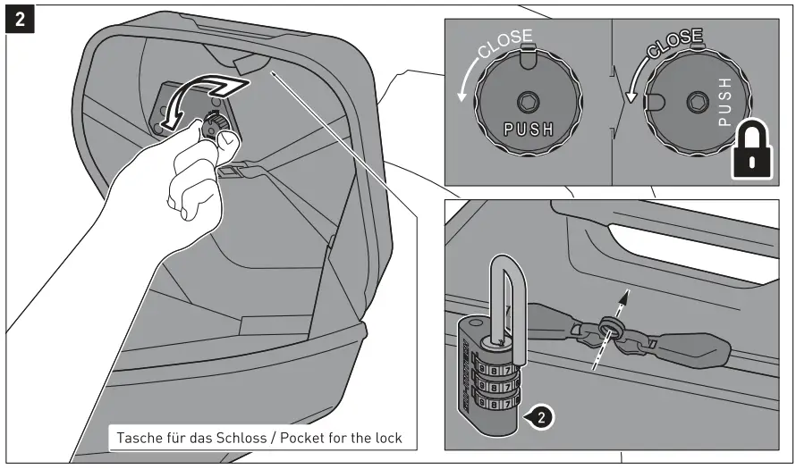 Open the mounted side case