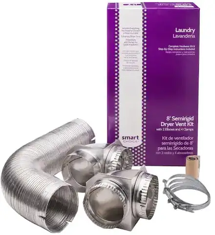 SMARTCHOICE 5304492448 8ft Semi-Rigid Dryer Vent Kit with 2 Elbows-FIG1