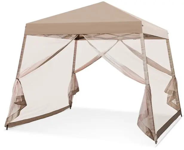 EAGLE PEAK G64MN BGE AZ Beige Slant Leg Easy Setup Pop Up Gazebo Tent - Product Overview 3