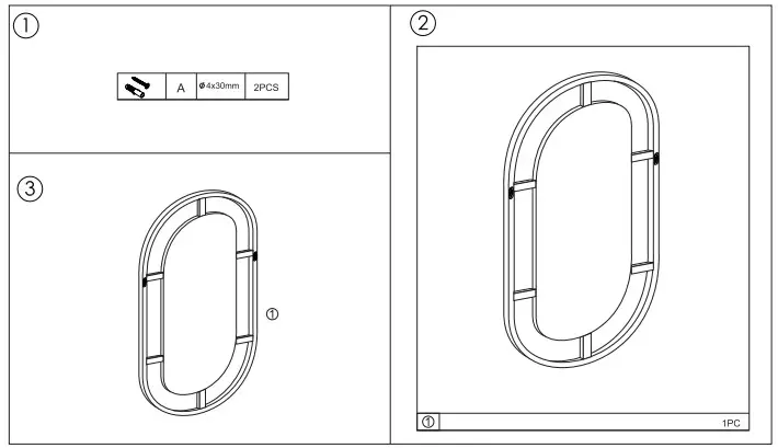 Kmart 43026364 Rattan Oval Mirror-