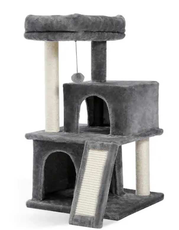 UNBRANDED PS-LKW7-782 33.8 in. H Gray Wooden Cat Tree