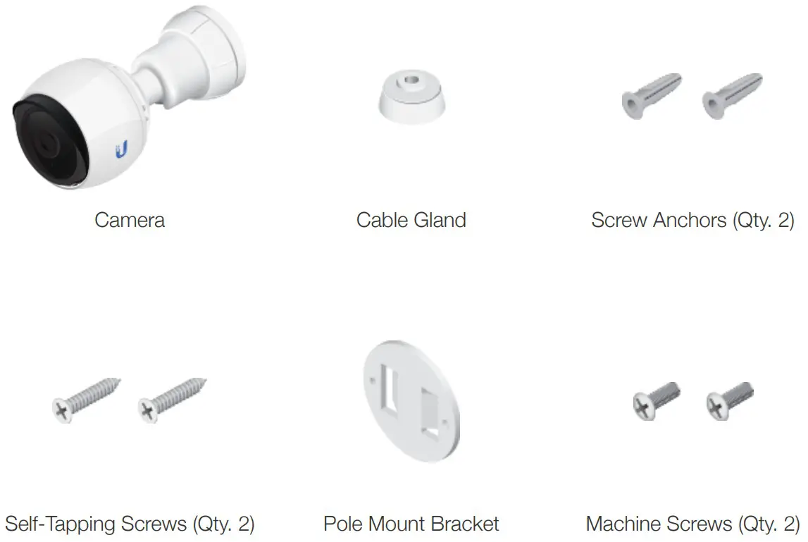 UBIQUITI UVC G4 BULLET UniFi Protect G4 Bullet Camera - Package Contents