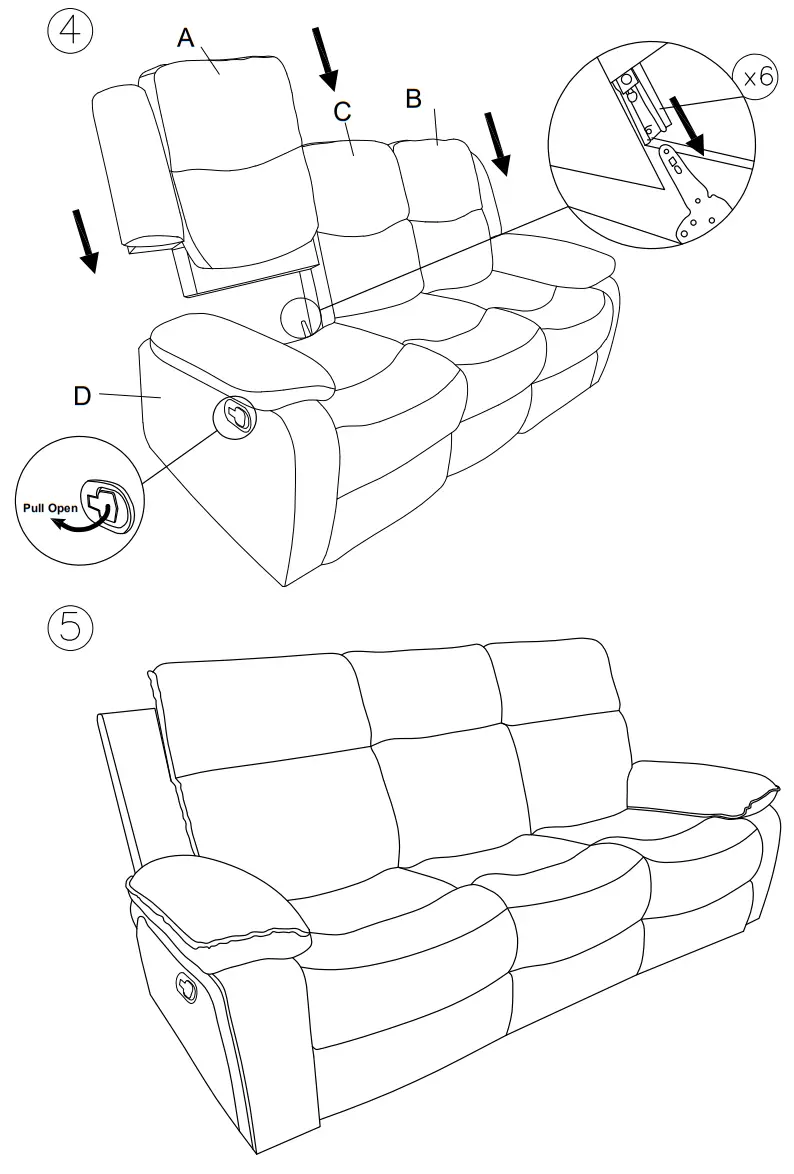 Signature DESIGN 6450488 Room Woodsway Reclining Sofa - fig3