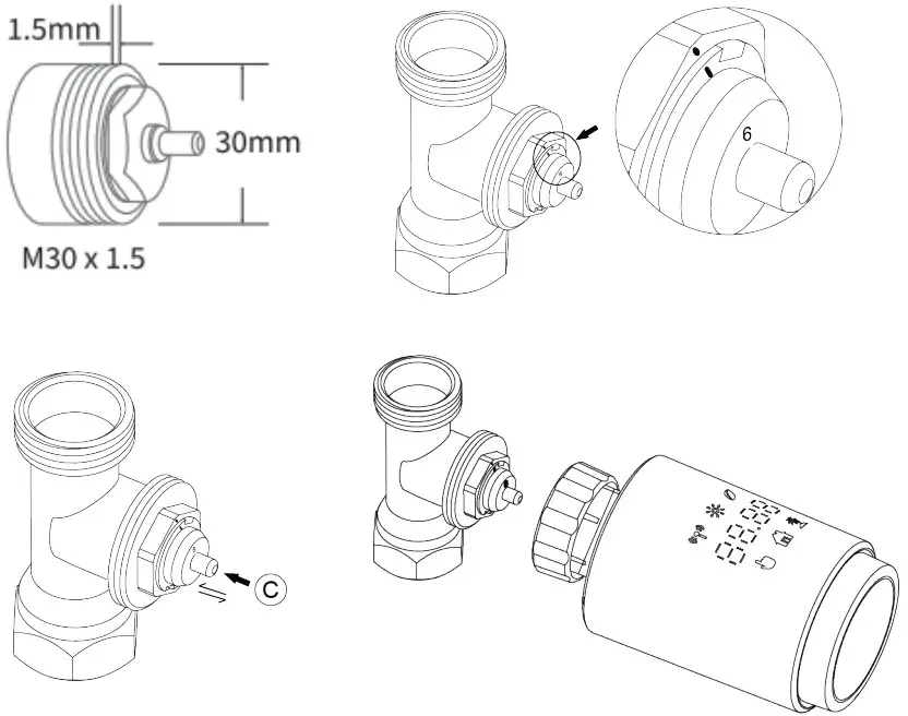 SUNSKY TV02 Zigbee Thermostat Radiator Valve - Figure 3