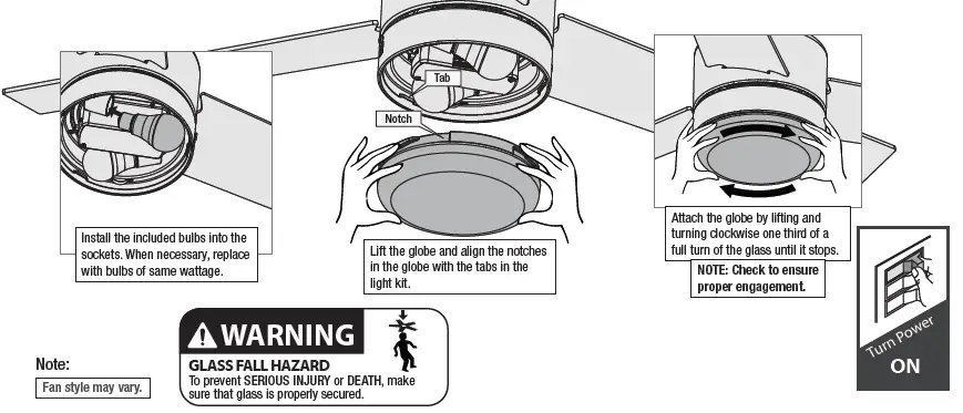 Hunter 51949 Brunner Low Profile with LED Light 52 Inch Ceiling Fan 12