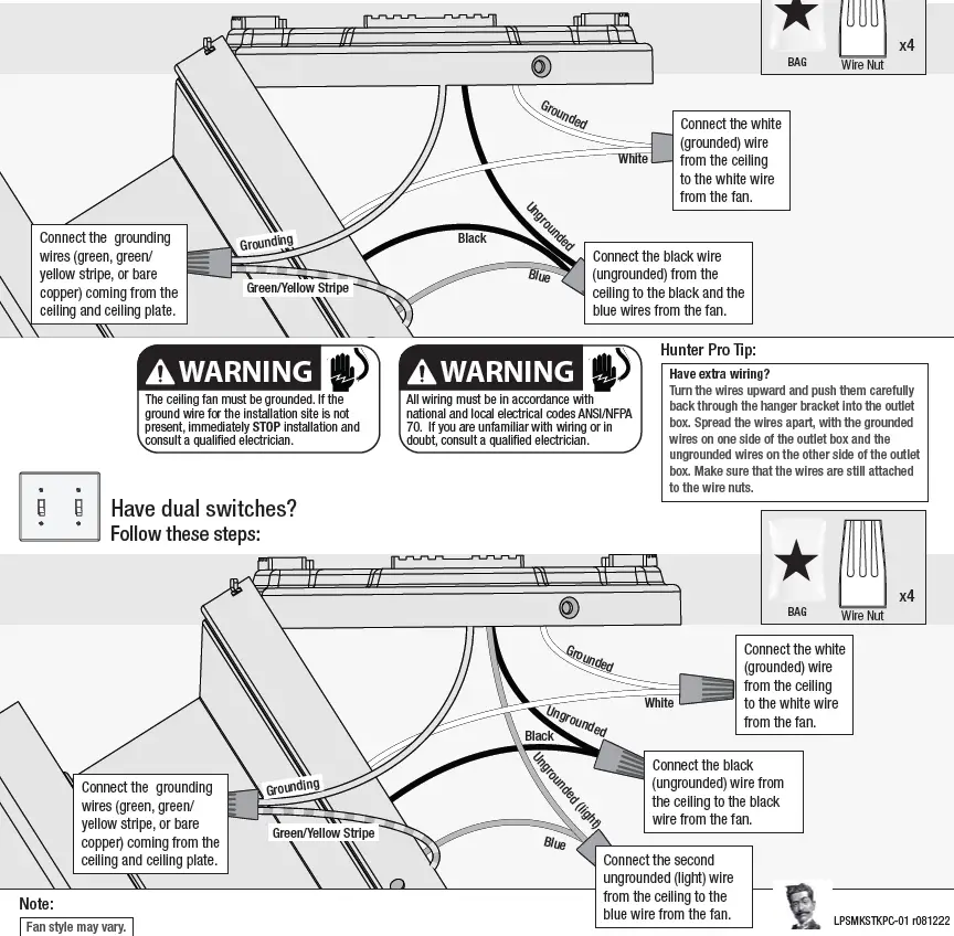 Hunter 51949 Brunner Low Profile with LED Light 52 Inch Ceiling Fan 8