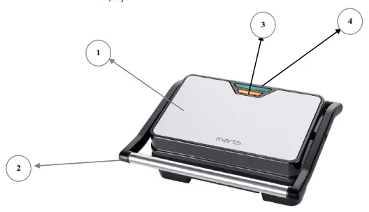 marta MT-1762 Electric Grill-Sandwich Maker - 1
