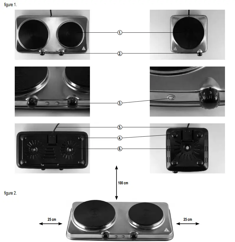 home HG R 03SS Portable Electric Hob - fig 1
