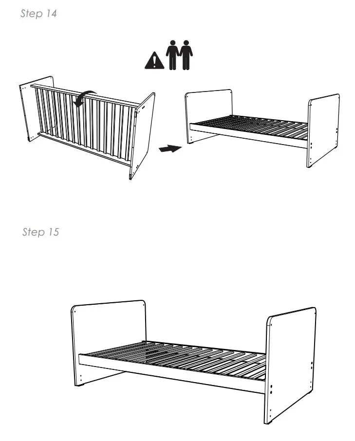CuddleCo Enzo Cotbed in Truffle Oak-White Instruction Manual - Cot Bed Assembly