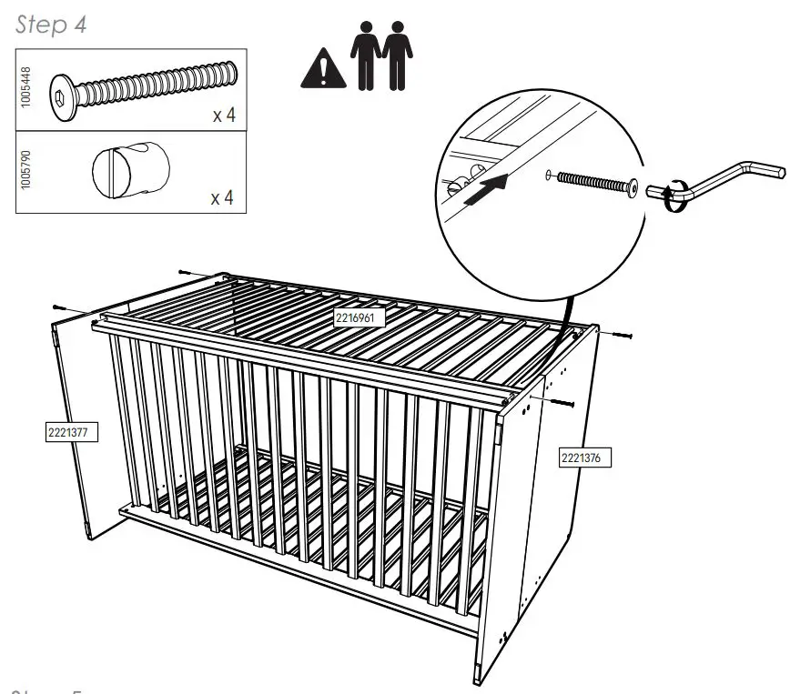 CuddleCo Enzo Cotbed in Truffle Oak-White Instruction Manual - Cot Bed Assembly