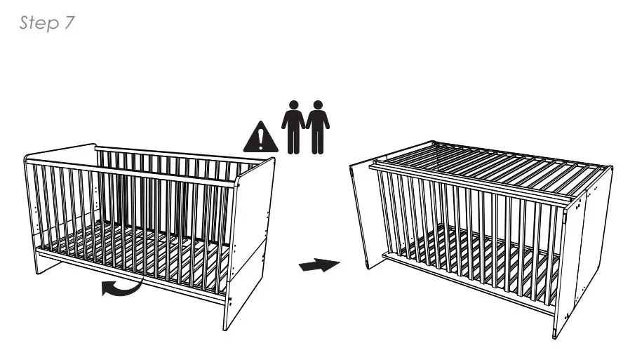 CuddleCo Enzo Cotbed in Truffle Oak-White Instruction Manual - Cot Bed Assembly