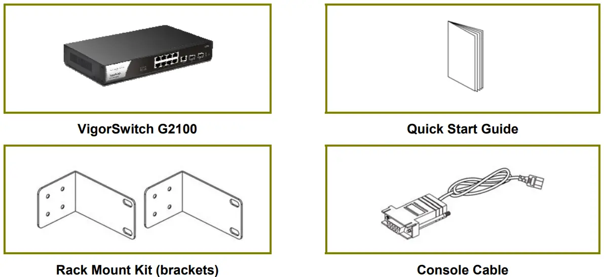 DrayTek VigorSwitch G2100 L2 Managed Switch - . Package Content