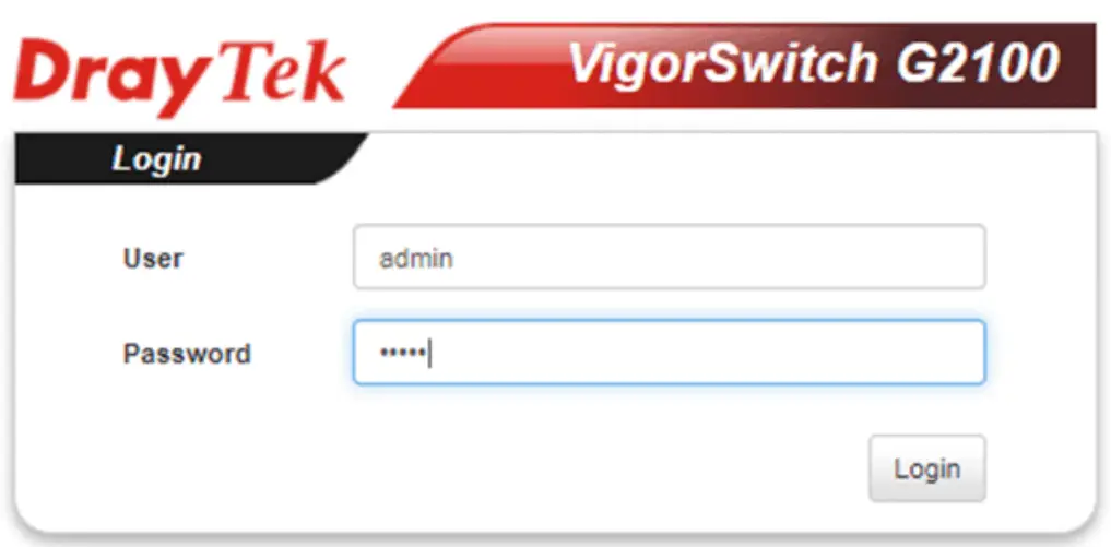 DrayTek VigorSwitch G2100 L2 Managed Switch - IP address