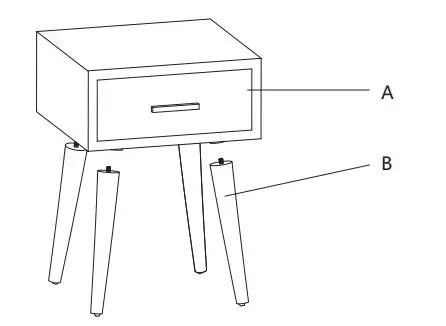 JAXPETY HG61N0626 Classic End Side Nightstands W/Solid Wood Leg For Bedroom Storage (2)