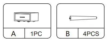 JAXPETY HG61N0626 Classic End Side Nightstands W/Solid Wood Leg For Bedroom Storage (3)