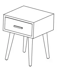 JAXPETY HG61N0626 Classic End Side Nightstands W/Solid Wood Leg For Bedroom Storage (5)