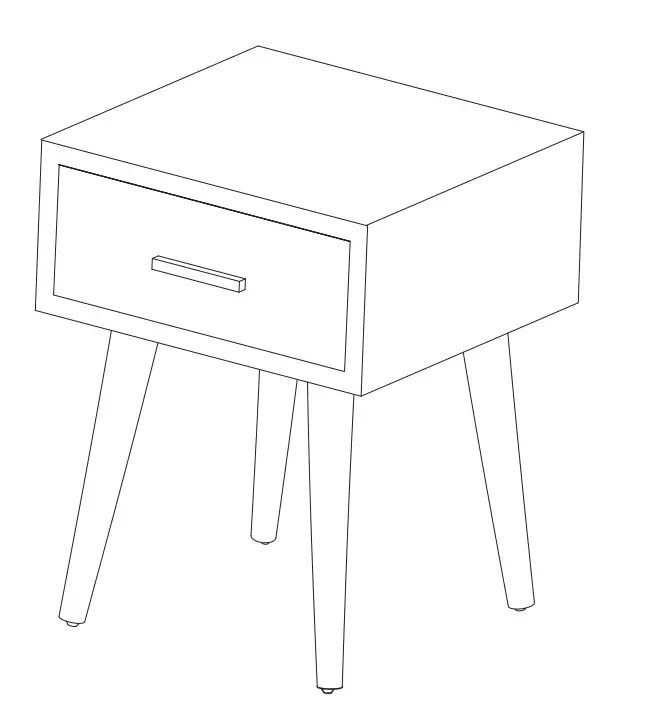 JAXPETY HG61N0626 Classic End Side Nightstands W/Solid Wood Leg For Bedroom Storage Product