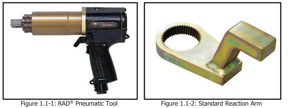 RAD 10GX R Pneumatic Torque Wrench - System Components