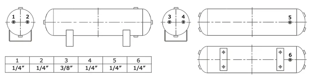 VIXEN HORNS VXO8330APRO4318B Quad Trumpet Train Air Horn Black (4)