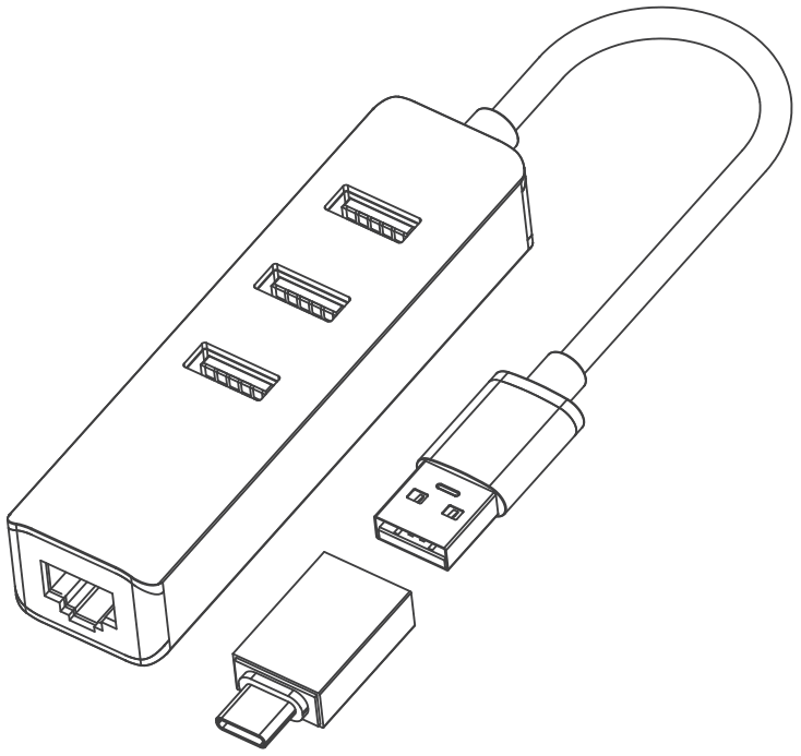 GRAUGEAR G HUB31L A 3 Ports Hub with Gigabit LAN