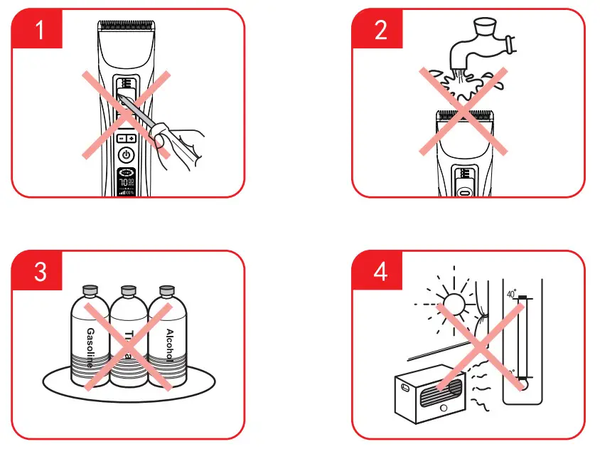 PATPET Pet Grooming Clipper 950- Cautions