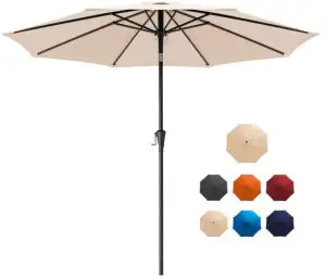 athleisure UMB-M70633 9ft Crank and Tilt Market Umbrella with Sunbrella Fabric