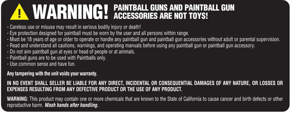 Paintball 10 Rules for Safe Play - WARNING (Paintball Gun & Accessories)