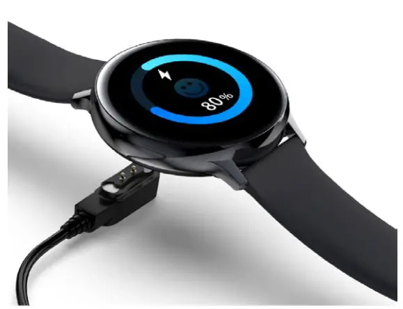 DAS-4 SG18 Black Silicone Strap Smartwatch - You should place the magnetic charger cor- rectly at the pins