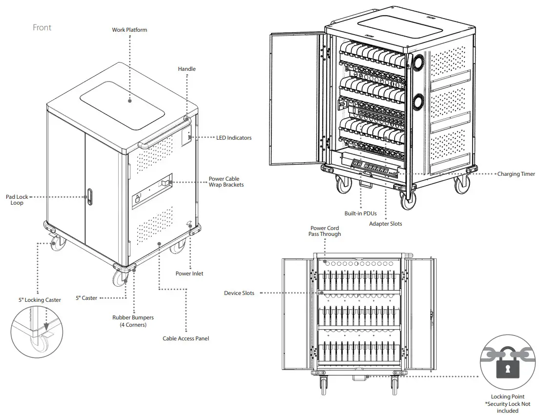 v7world CHGCT36 Charge Cart - Cart Diagram