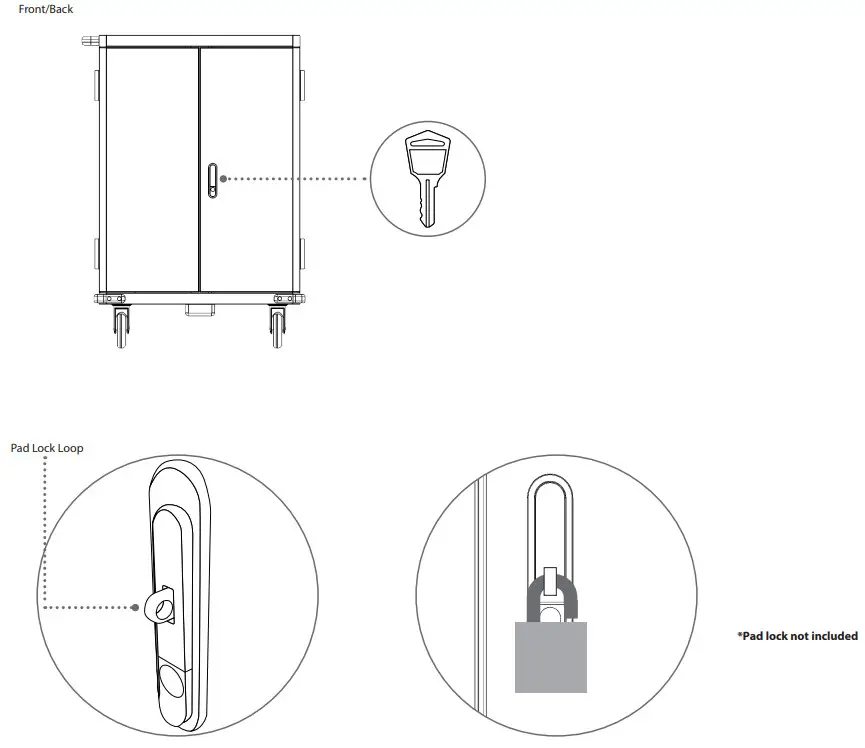 v7world CHGCT36 Charge Cart - Door Locks