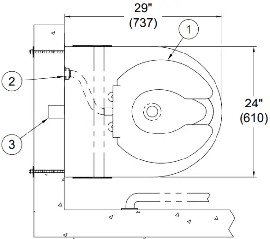 Whitehall WH2125-A Bariatric On-Floor Toilet A