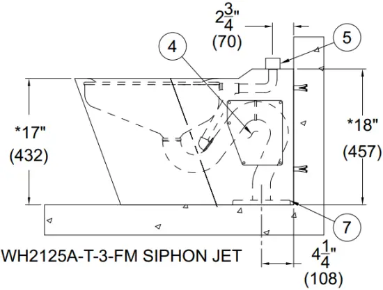 Whitehall WH2125-A Bariatric On-Floor Toilet D