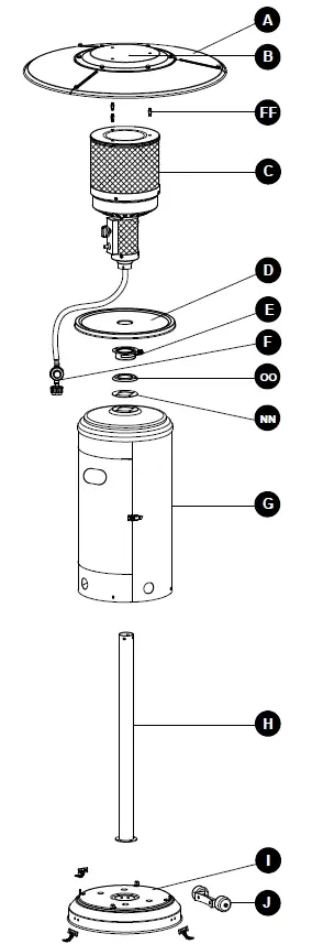 Nestfair NCZH-G Outdoor Patio Heater fig 1