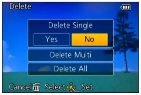 Panasonic Digital Camera- Delet