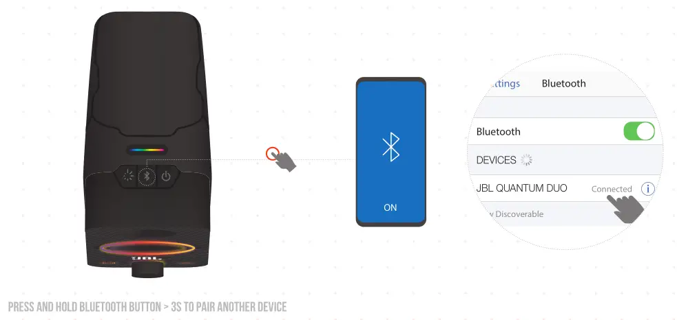 JBL Quantum Duo Bluetooth pairing