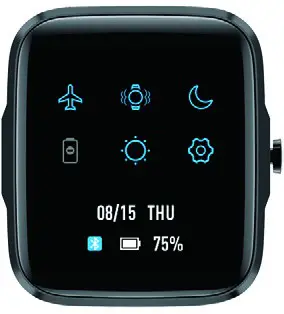 MIXX F2 Colour Multi Touch SmartWatch - QUICK SETTINGS MENU