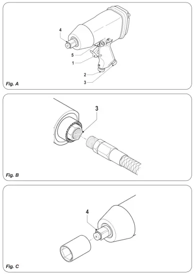 FERM ATM1043 Compressed Air Impact Screwdriver - fig1