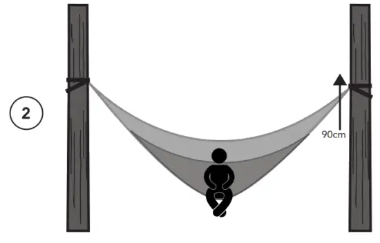 VonHaus 2500195 1 Person Striped Cotton Hammock With stand - POSITIONING YOUR HAMMOCK1