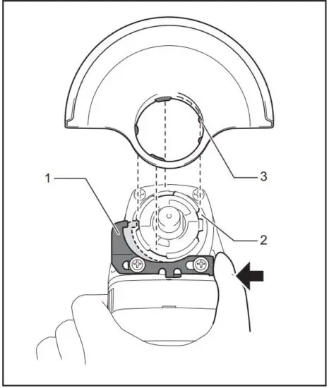 FIG 14 Installing or removing wheel guard