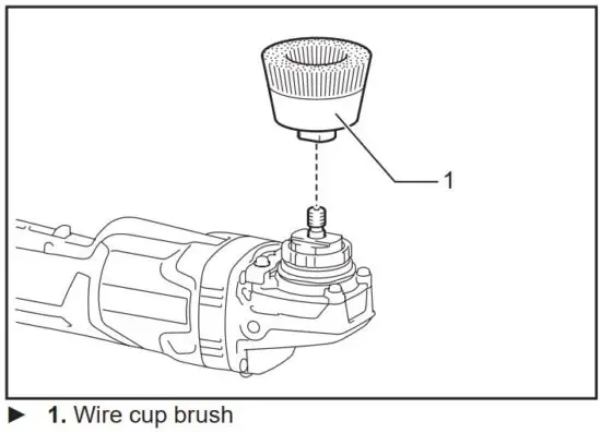 FIG 31 Installing wire cup brush