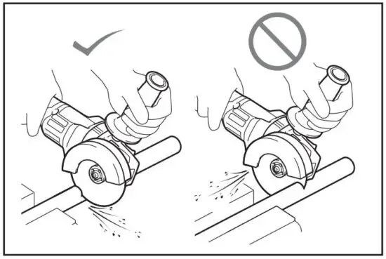 FIG 34 operation with abrasive cut-off