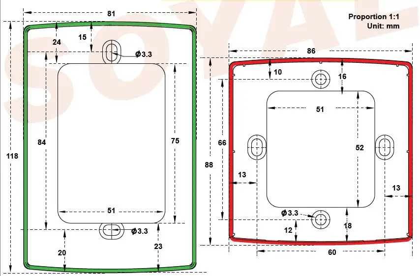 SOYAL AR-888-PBI Touchless Infrared Button FIG 8