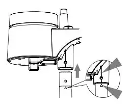 nylex Digital Weatherstation PRO User Manual - Insert the top side of the pole to the square hole of the weather sensor