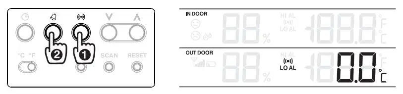 nylex Digital Weatherstation PRO User Manual - To enable disable the HI LO alert
