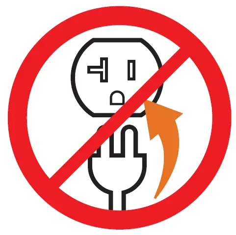 DO NOT plug in any electrical devices