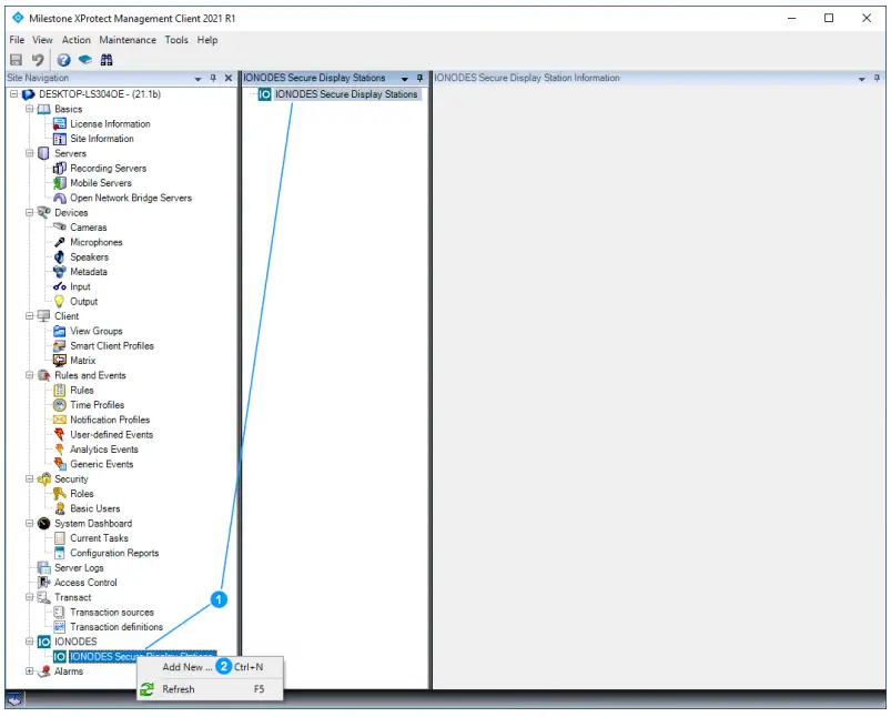 Adding a Secure Display Station to Milestone XProtect®